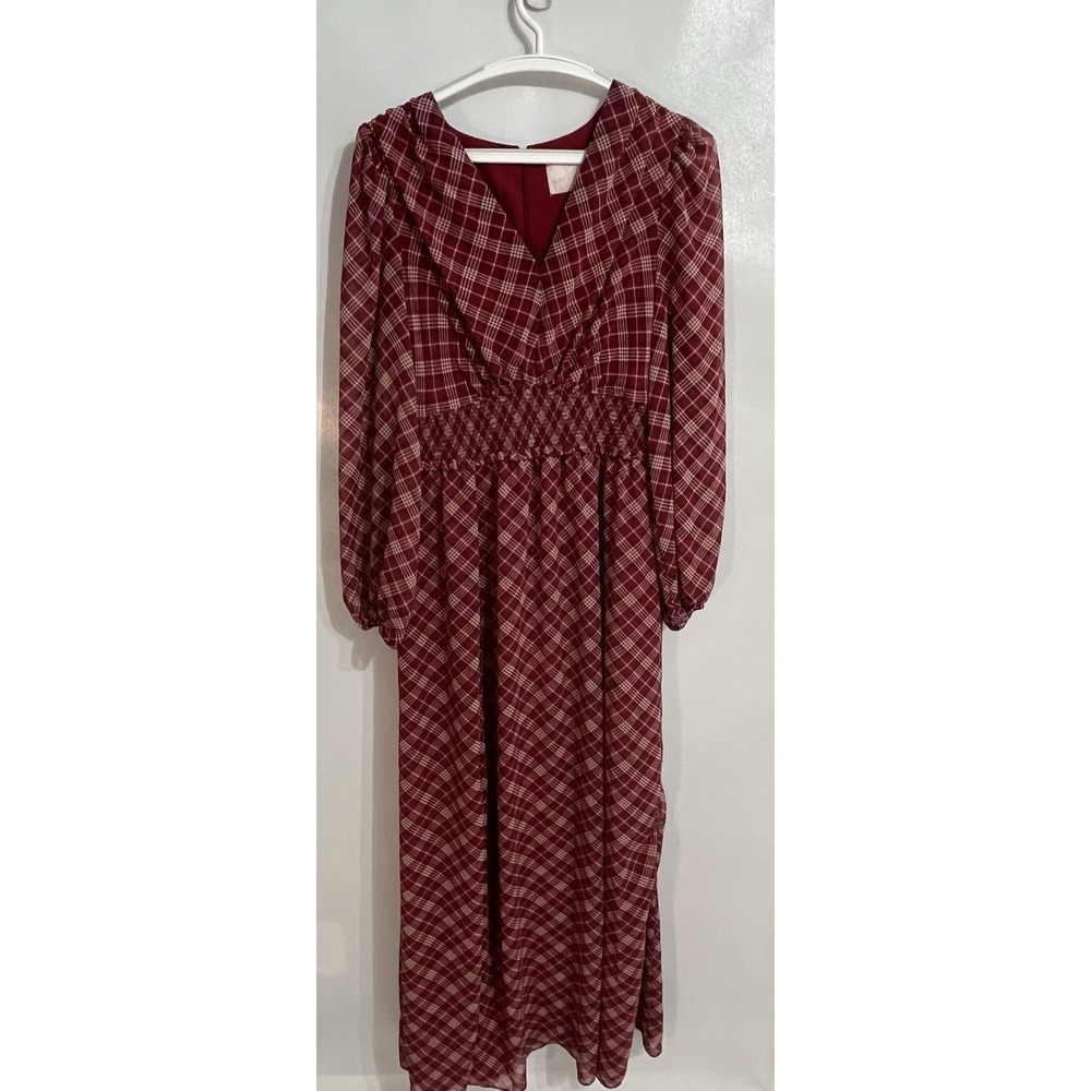 Gal Meets Glam 6 Robyn Dress Plaid Red Prairie Cottage Maxi Women's NWT $198